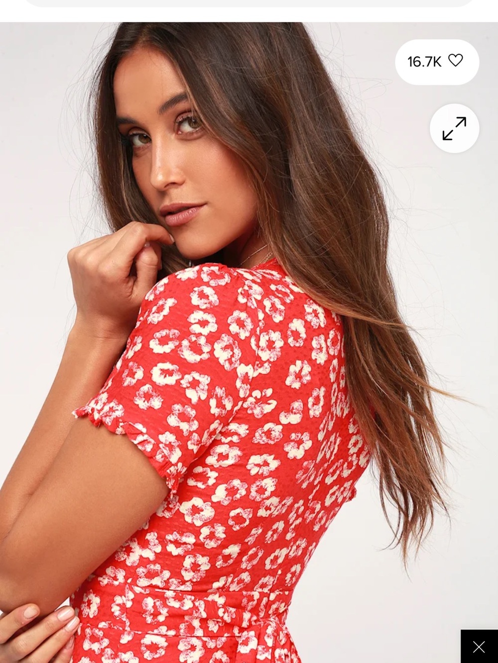 Lulus red floral mini dress - Picture 4 of 10